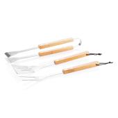 3-delige bamboe barbecue set, bruin 3-delige bamboe barbecue set, bruin