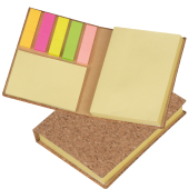 Notitieboekje met memovelletjes en kurkomslag Notitieboekje met memovelletjes en kurkomslag