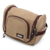 Vintage Canvas Cosmetic Bag Deluxe with Hook - Kaki Vintage Canvas Cosmetic Bag Deluxe with Hook - Kaki
