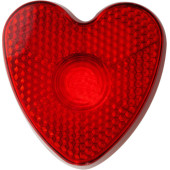 Plastic veiligheids lampje, model 'hart'. Plastic veiligheids lampje, model 'hart'.