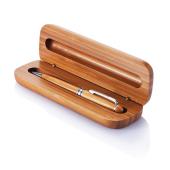 Bamboe balpen in box, bruin Bamboe balpen in box, bruin