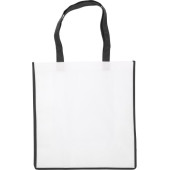 Nonwoven bag with coloured trim. Nonwoven bag with coloured trim.